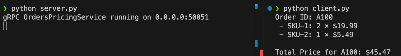 Running gRPC service